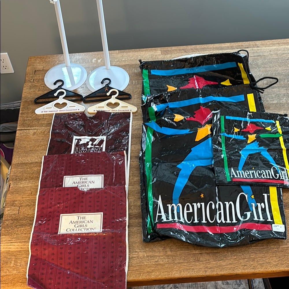 Vintage American Girl Accessory Collection with Bags, Hangers and Doll Stands